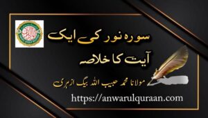 سورۂ  نور  کی ایک آیت کا خلاصہ